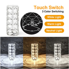 Rose Effect Crystal LED Color Changing Lamp