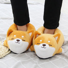 Puppy Sploot Plush Slippers