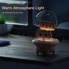 Spaceship Cat Portable Mini Power Bank/LED Night Light