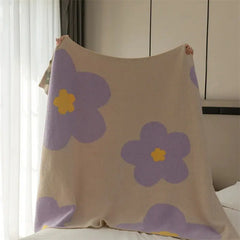 Sunflower Velvet Knitted Blanket