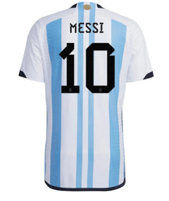 Messi #10 Premium Soccer 2022 Argentina World Cup Champions - Home Jersey