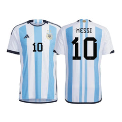 Messi #10 Premium Soccer 2022 Argentina World Cup Champions - Home Jersey