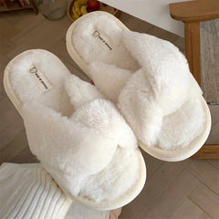 Heart Love Fluffy Fur Slide Slippers