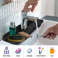 Sink Faucet Self-Draining Silicone Mat