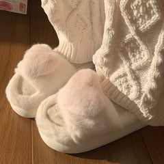 Heart Love Fluffy Fur Slide Slippers