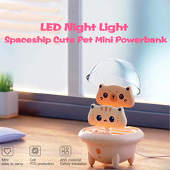 Spaceship Cat Portable Mini Power Bank/LED Night Light