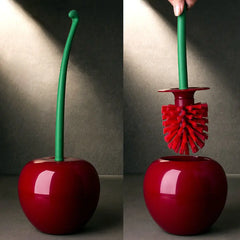 Cherry & Apple Toilet Brush Holder Set