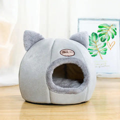 Fluffy Enclosed Cat Plush Bed