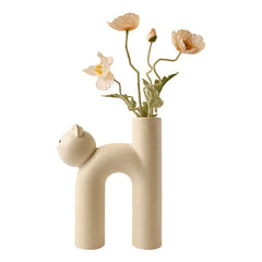 WhiskerBloom: Playful Cat Tail Tube Vase for Floral Displays