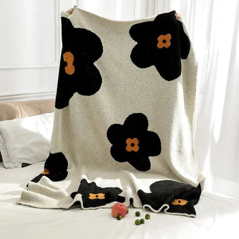 Sunflower Velvet Knitted Blanket