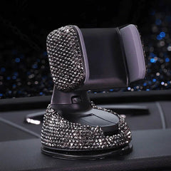 Glitz Grip: Deluxe Rhinestone Car Phone Holder