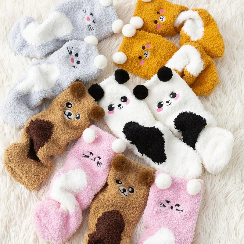 Cute & Cozy Animal Fuzzy Socks