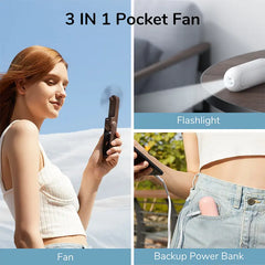 Handheld Folding Mini Fan/Power Bank/Flashlight