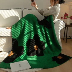 Sunflower Velvet Knitted Blanket