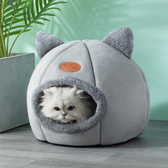 Fluffy Enclosed Cat Plush Bed