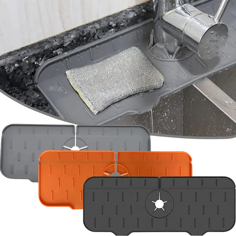 Sink Faucet Self-Draining Silicone Mat