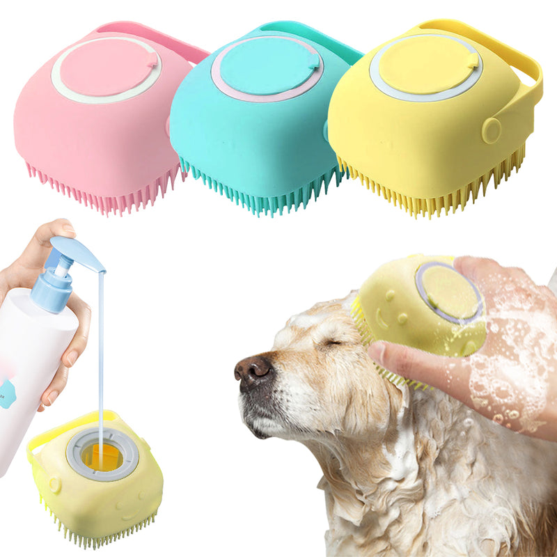 Soft Silicone 2-in-1 Soap Dispenser Pet Brush