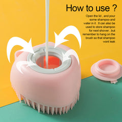 Soft Silicone 2-in-1 Soap Dispenser Pet Brush